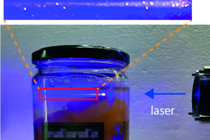 Pump up the jam: The scientists encoded a date into a peach compote, using a microlaser "barcode" mixed into the condiment